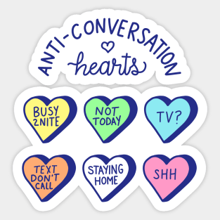 Anti-Conversation Hearts (pastel) Sticker